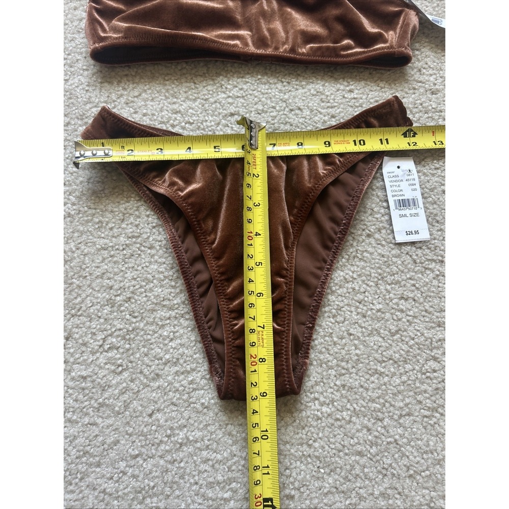 PacSun Eco Brown Velvet California Scoop High-Cut Bikini Set | S | NWT 🤎✨ - Picture 3 of 8